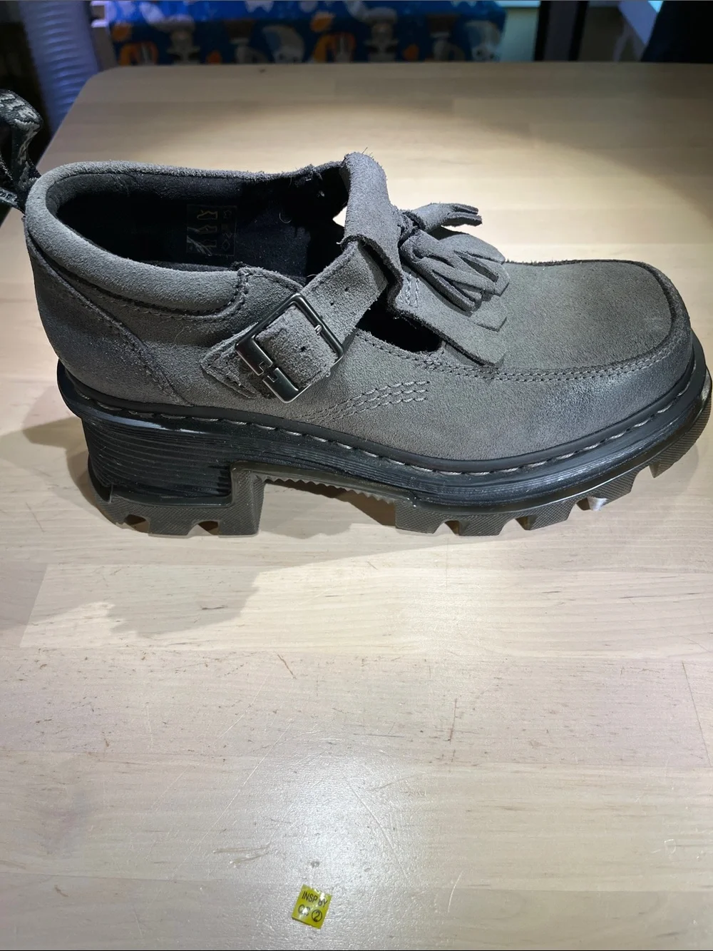 Like new Dr. Martens Corran waxy suede Mary Jane chunky heeled shoes